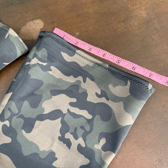 Aldo Camo Stretch Satin Thigh High Boots Size 6 Military Chic Grunge punk sleek - Picture 9 of 16